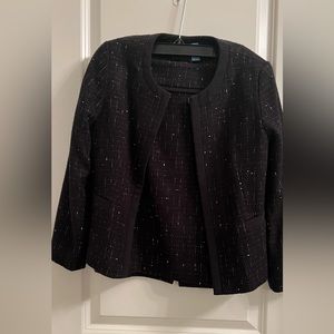 Ann Taylor Factory black skirt suit size 2P